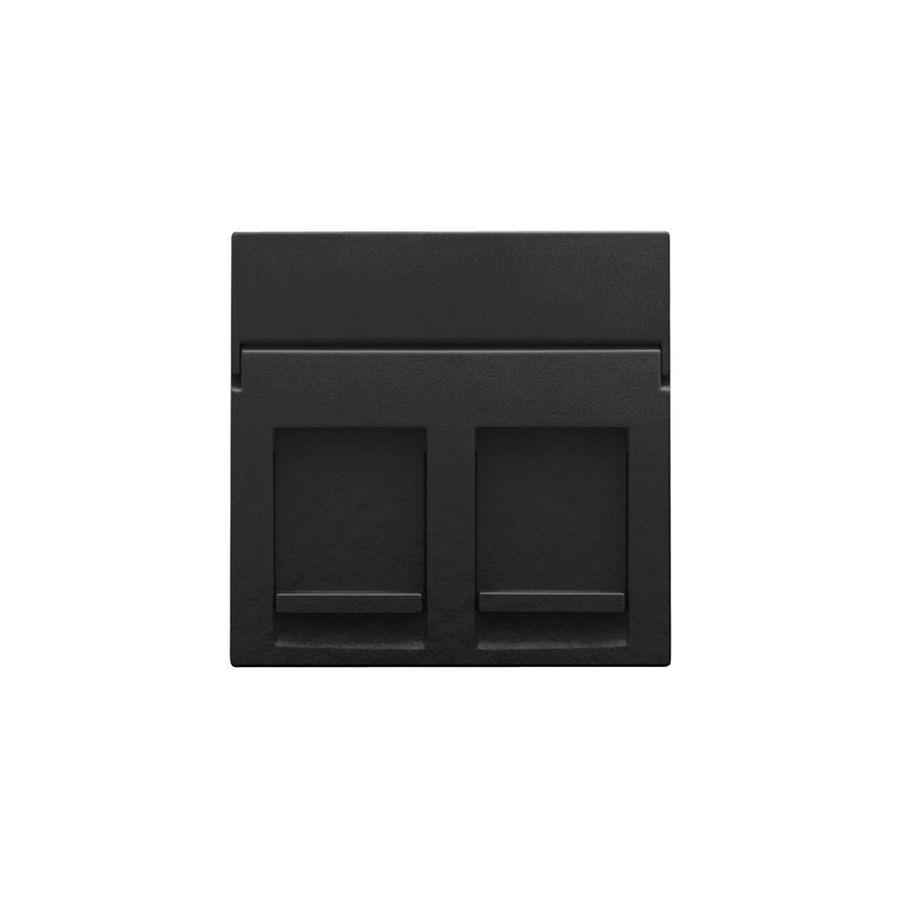 Centraalplaat data 2x RJ piano black coated