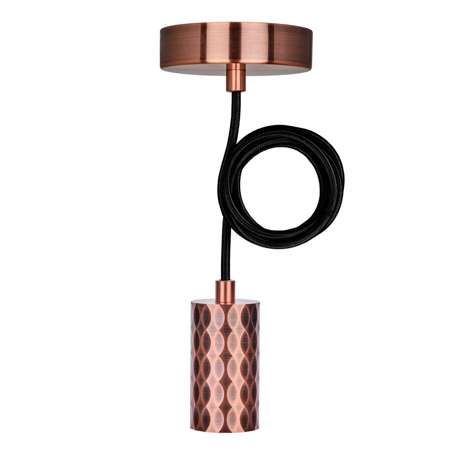 Pendant Pisa E27 Brass Antique 1.5M 2C Black