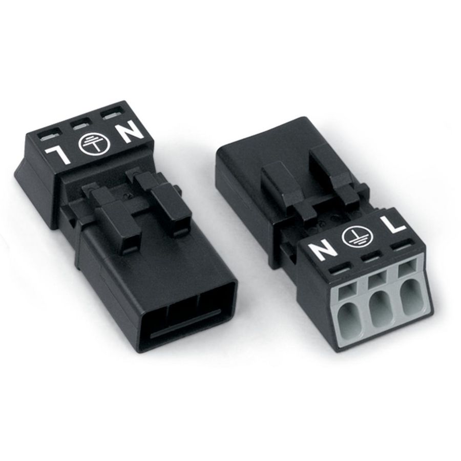 Male 3-polig Cod. A zwart 890-213 VVE=50