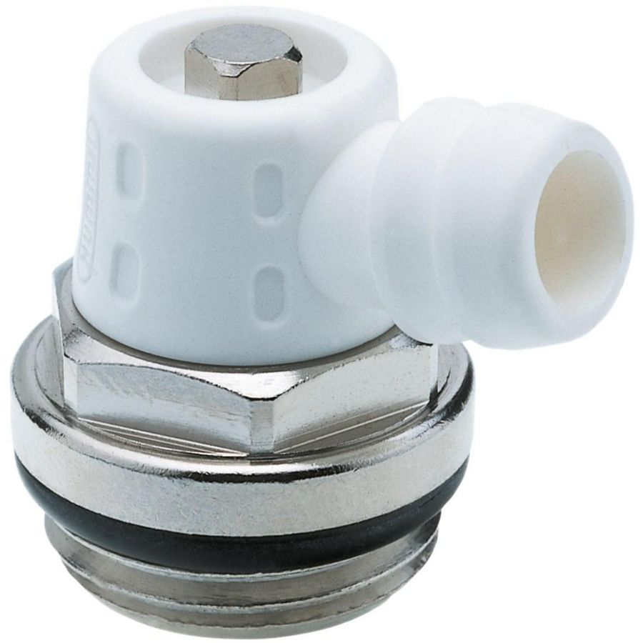 Aftapper draaibaar 3/8" vernikkeld + o-ring