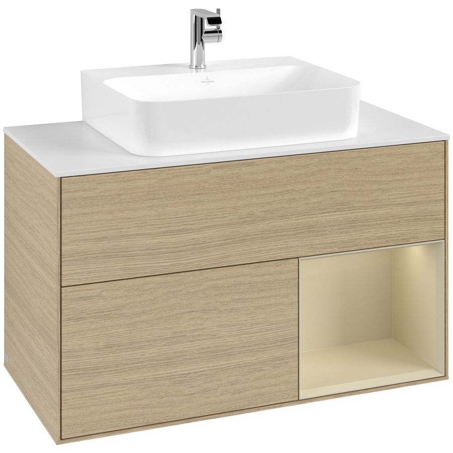 Wastafelonderkast Finion 1000x603x501mm Oak Veneer F121HJPC