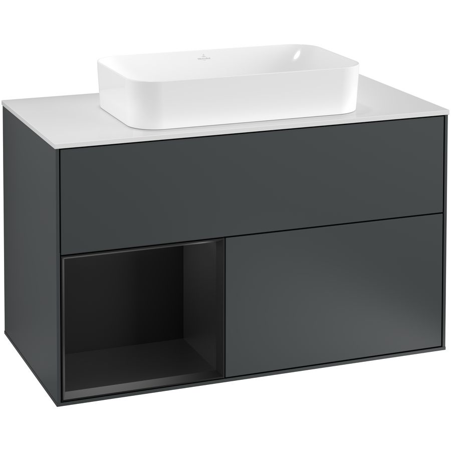 Wastafelonderkast Finion 1000x603x501mm Mid.Blue Matt Lacquer F241PDHG