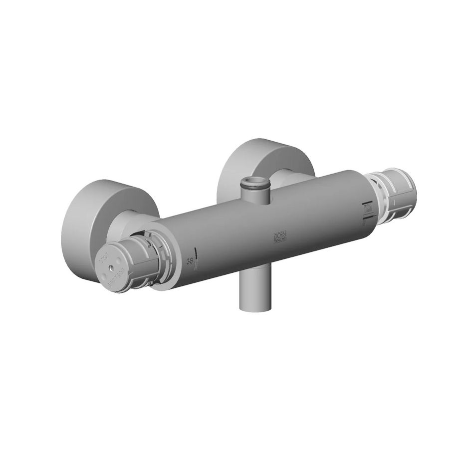 Aansl thermosta staand met 2-weg omstel 281x126x104 chr