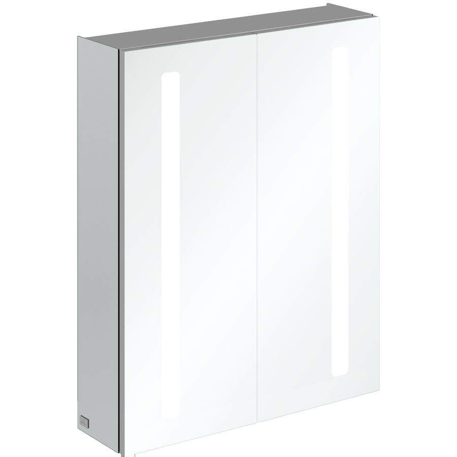 My View 14 spiegelkast 600x750x173mm alu 2xdeur LED verl.