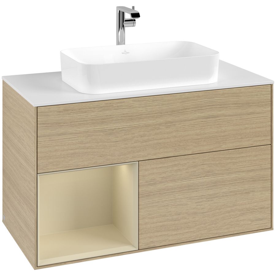 Wastafelonderkast Finion 1000x603x501mm Oak Veneer F241HJPC