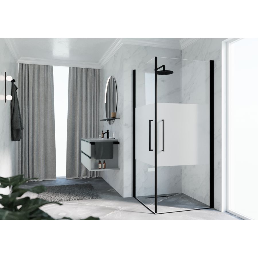 Hoekinstap YPLUS2G 1030-1050x2000mm zwart band satin