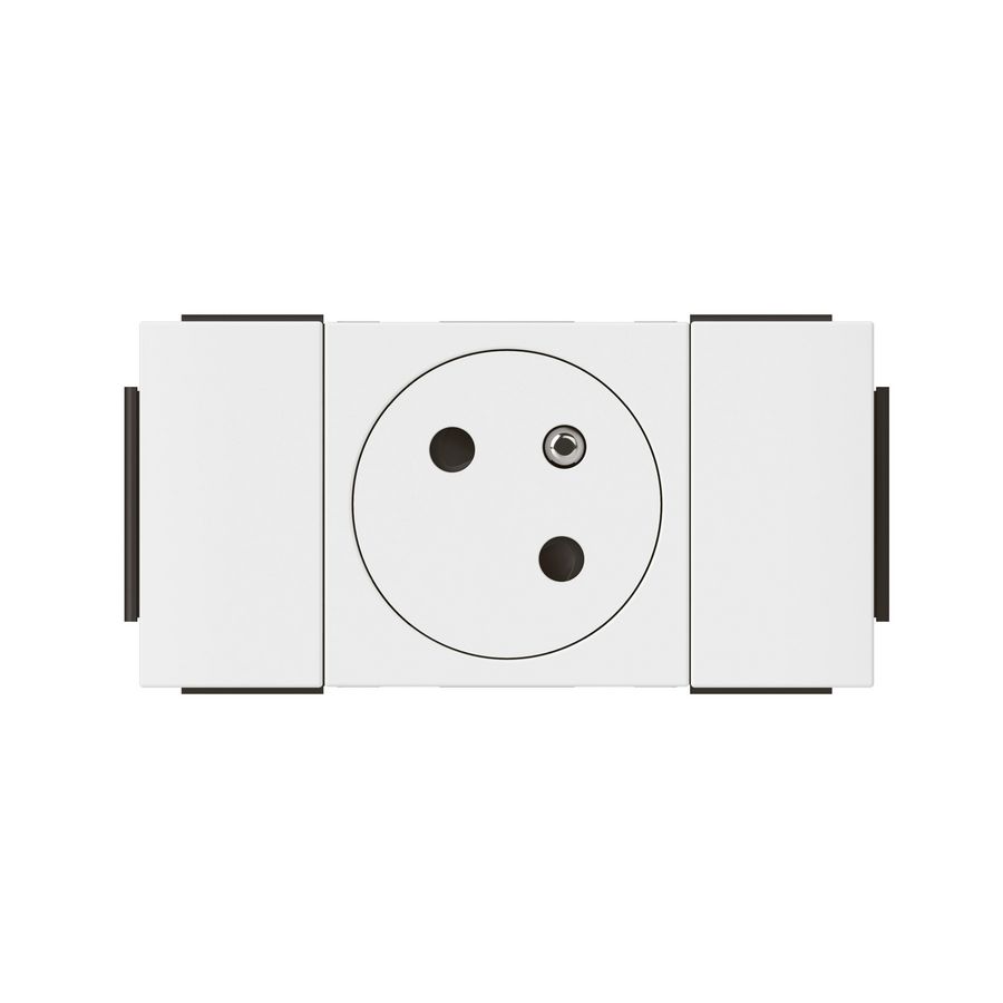 Contactdoos Link 2P+A vlak soluclip 2 m wit Mosaic