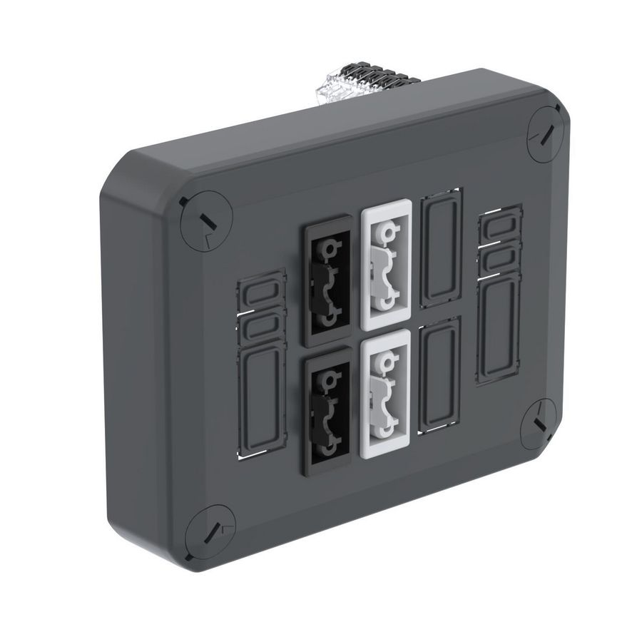 Stekerbare T100 deksel+GST18 4x3P (2z+2w) 150x116x60 poly