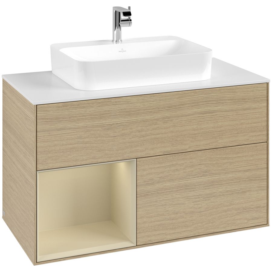 Wastafelonderkast Finion 1000x603x501mm Oak Veneer F361HJPC