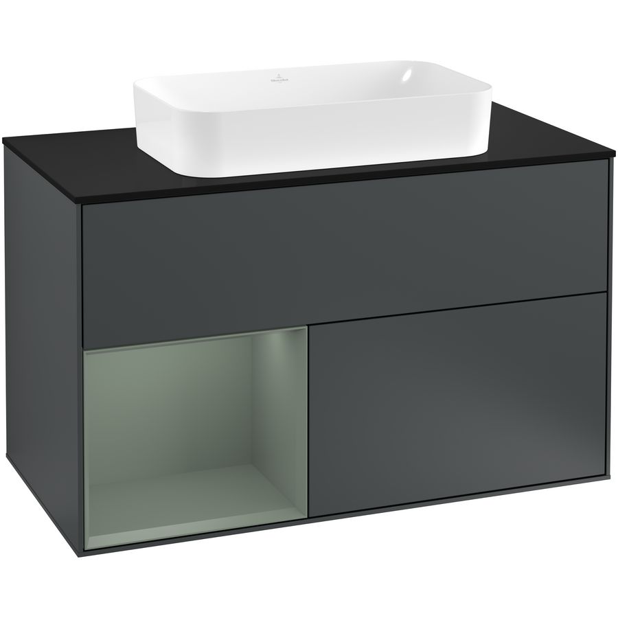 Wastafelonderkast Finion 1000x603x501mm Mid.Blue Matt Lacquer F242GMHG