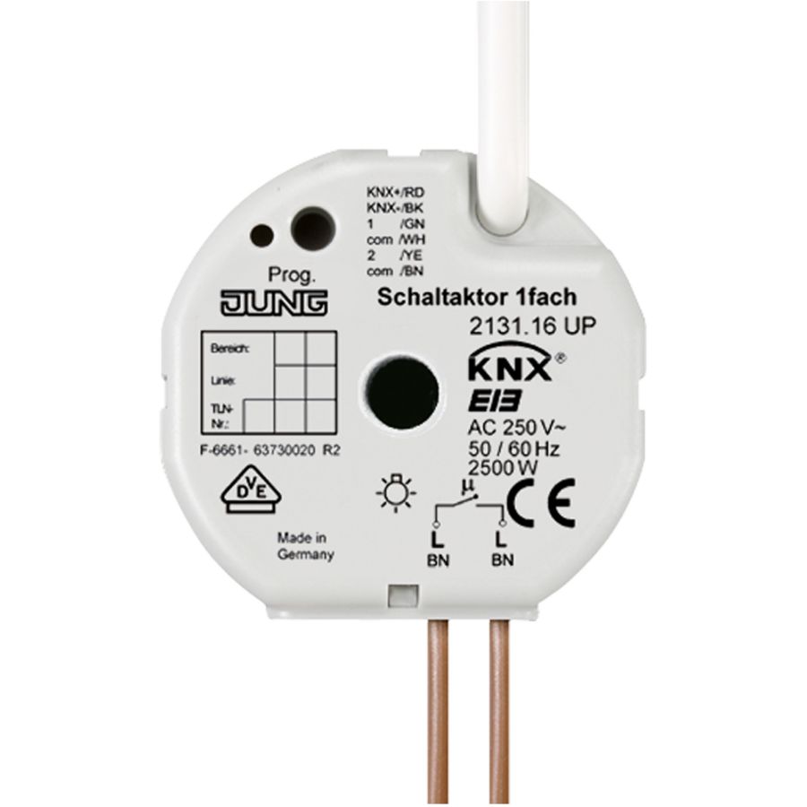 Inbouwactor 1-voudig 16A KNX VVE=10