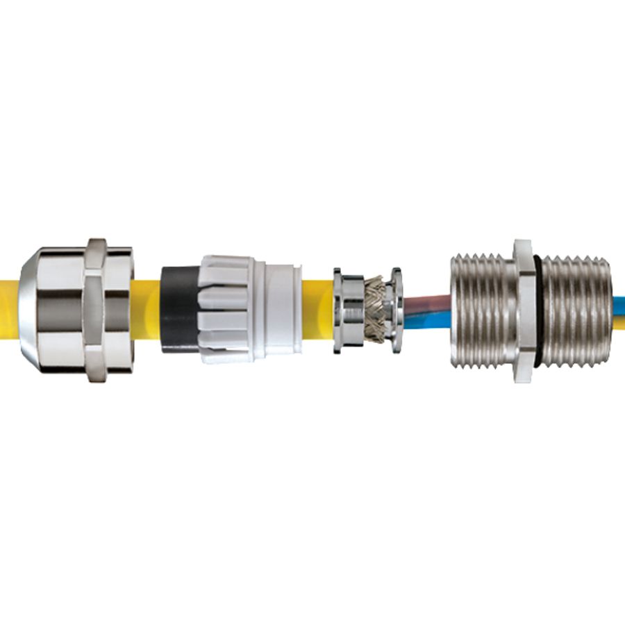 EMC-kabelwartel messing vernikkeld M25x1,5 lange tap VVE=50