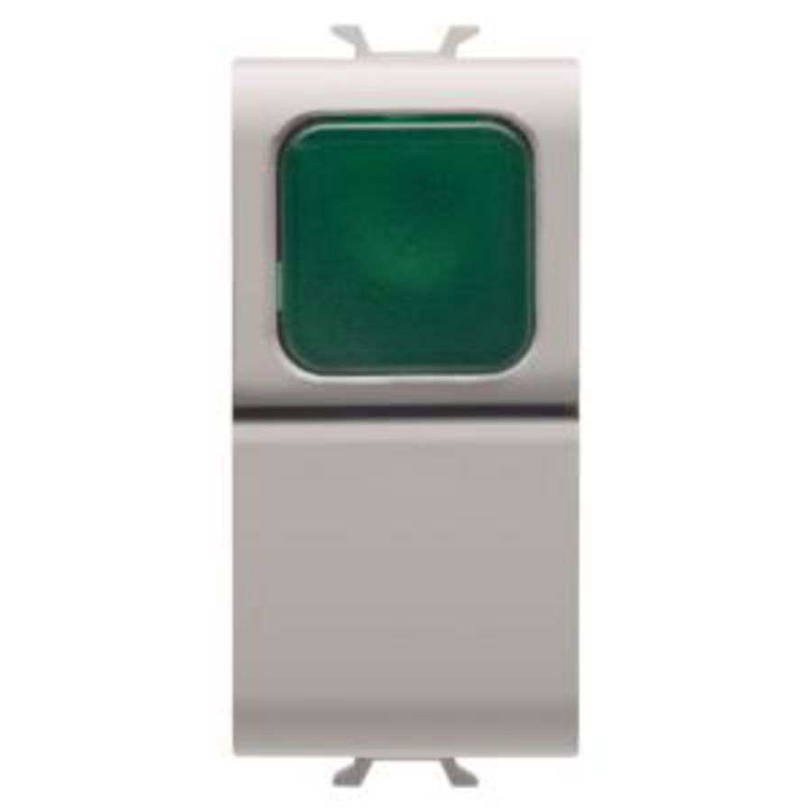 PUSH-BUTTON 1P 250V ac-NO 16A-GREEN DIFFUSER-1 MODULE VVE=12