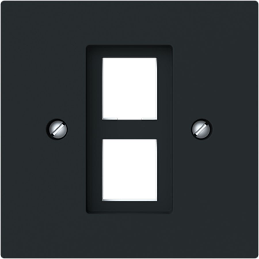 Centraalplaat 2x modular jack 216000-2/216005-4 art-matzwart (2561-02-45M)