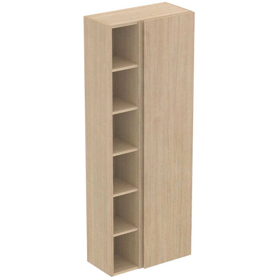 Kast 600x300x1600mm white oak 1 deur Finesse