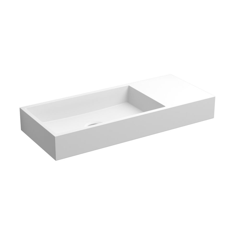 Wash-me fontein 450x190mm aluite RE voorbewerkte kraaangat excl. plug