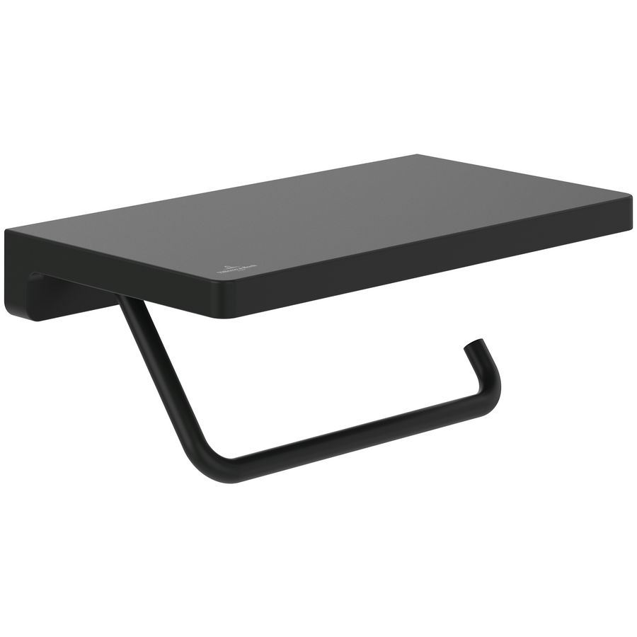 Toiletrolhouder met planchet Elements - Striking Matt Black
