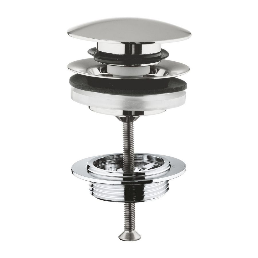 Afvoergarnituur push up supersteel (rvs look)