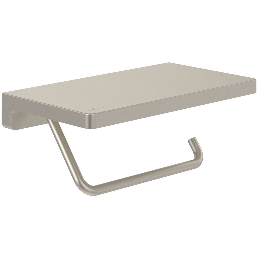 Toiletrolhouder met planchet Elements St Brushed Nickel Matt
