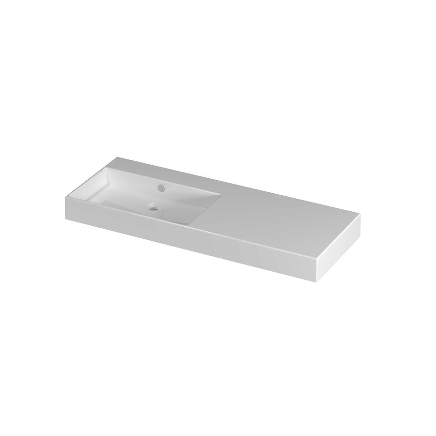 Wastafel porselein L zonder kraangat 1200x450x110 Glans wit Unlimited INK