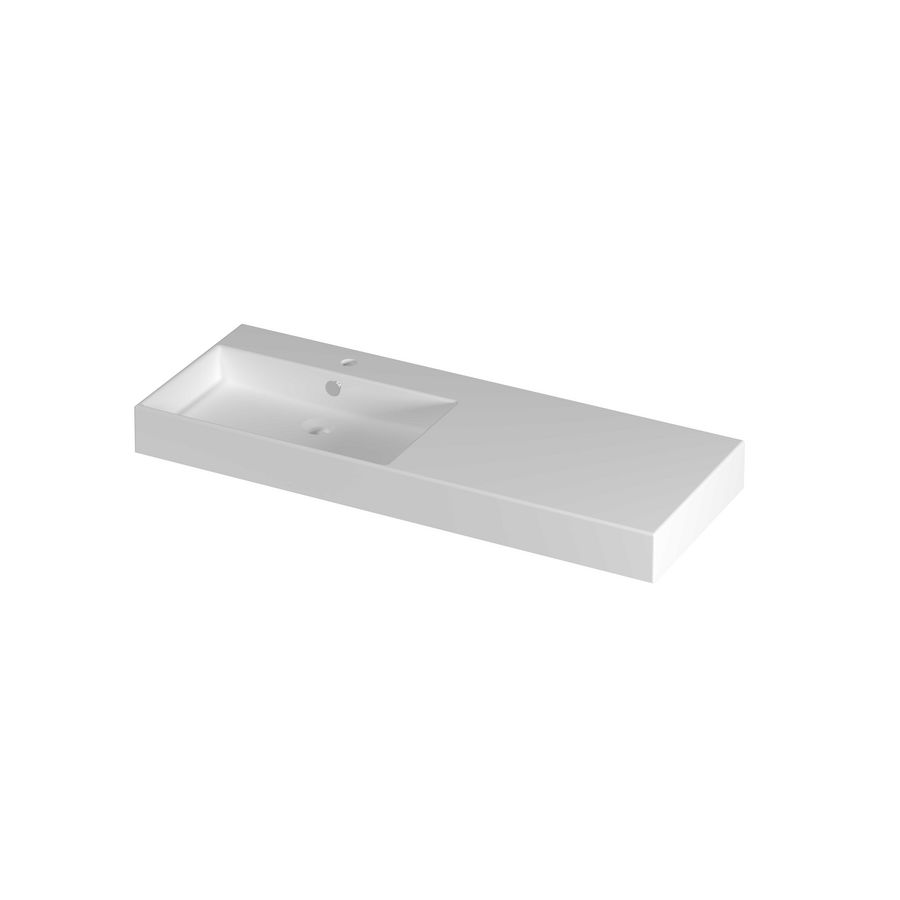 Wastafel porselein L 1 kraangat 1200x450x110 Glans wit Unlimited INK