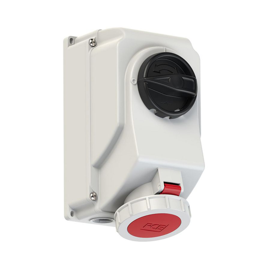 CEE opbouw ON/OFF wandcontactdoos 32A 4p 440V 60Hz 3h rood IP67 REEFER met