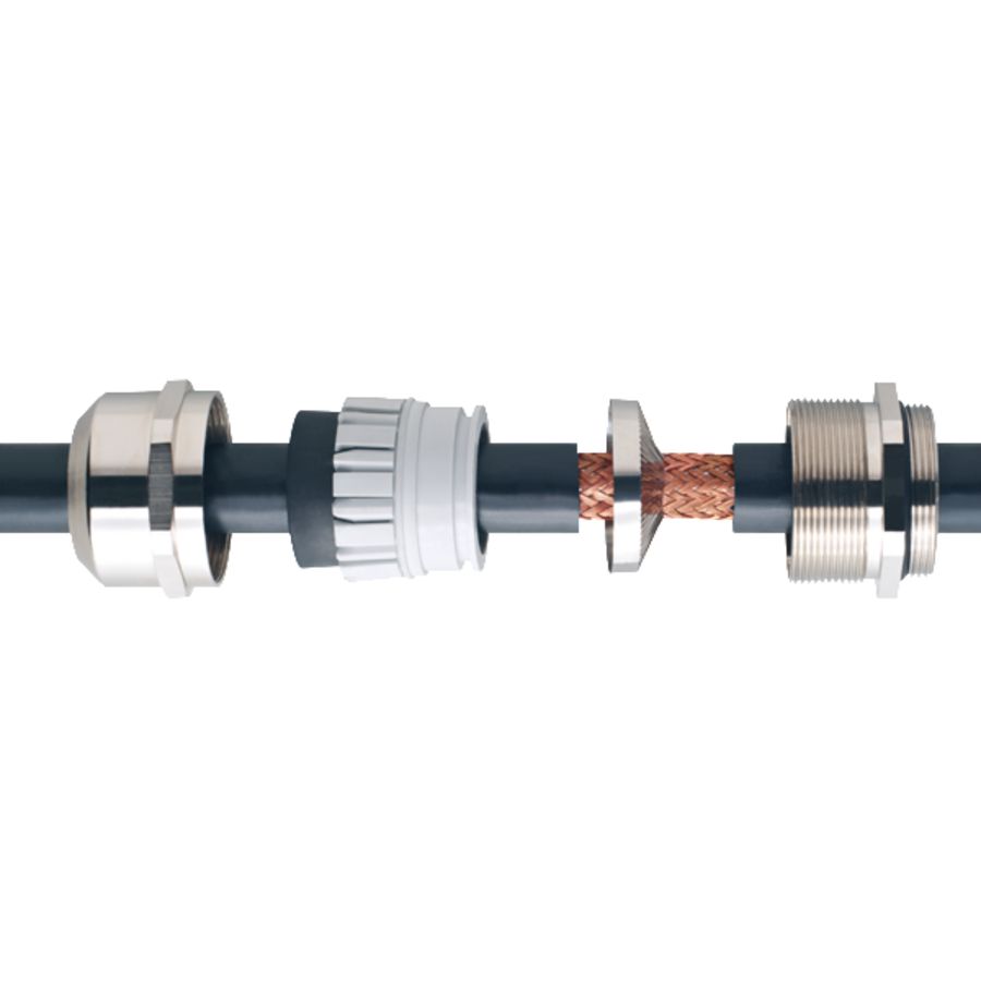 EMC-kabelwartel messing vernikkeld M16x1,5 lange tap VVE=50