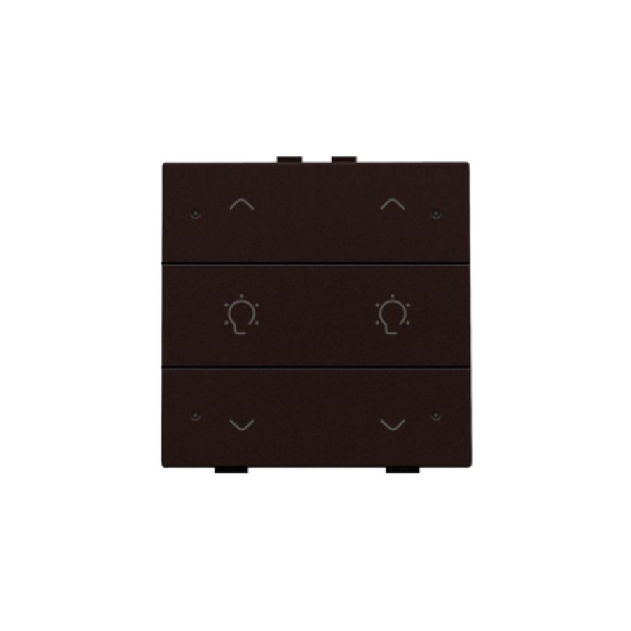 Dubbele dimbediening met led Home Control dark brown