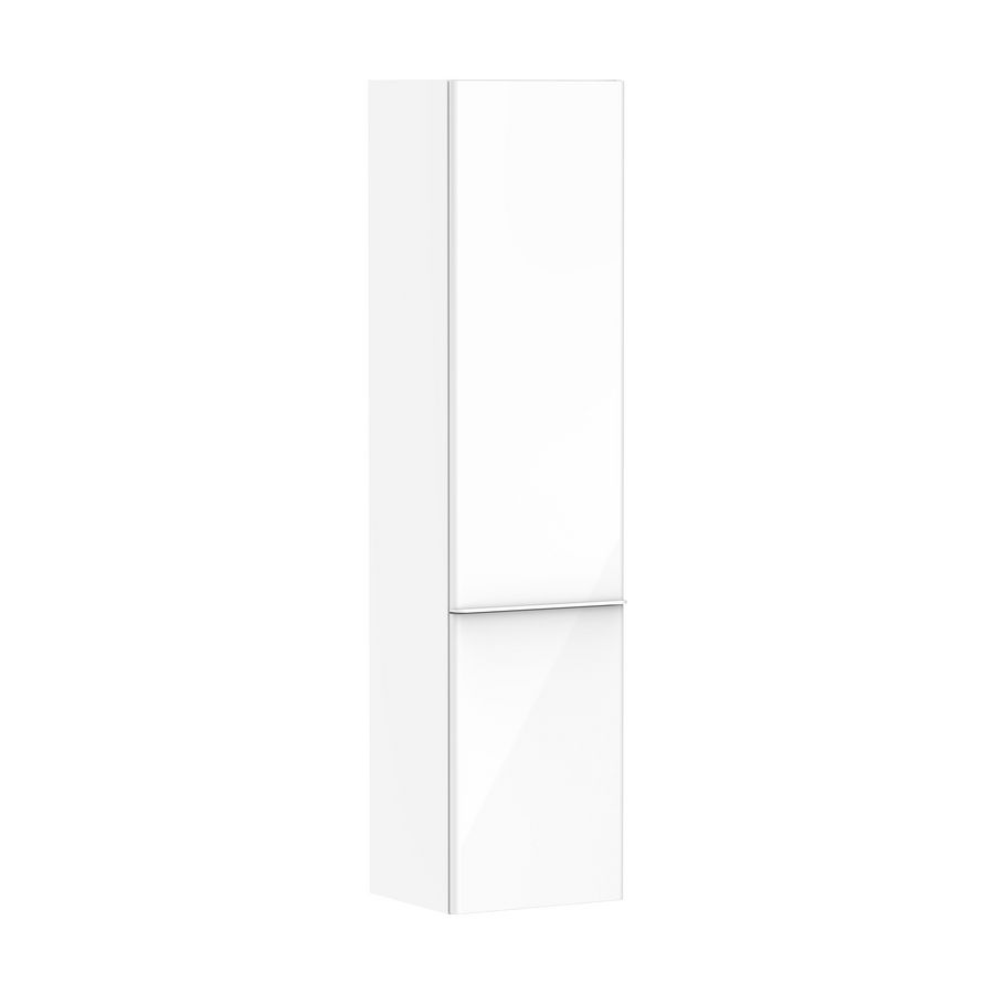 Hoge kast wit hoogglans 400/350 scharnieren links greepkleur mat wit Xelu Q 54135700