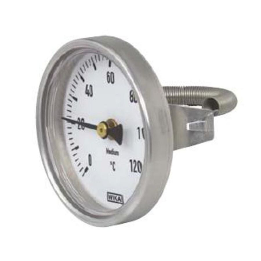 Thermometer alu. 63mm 0°-120°C met klemveer