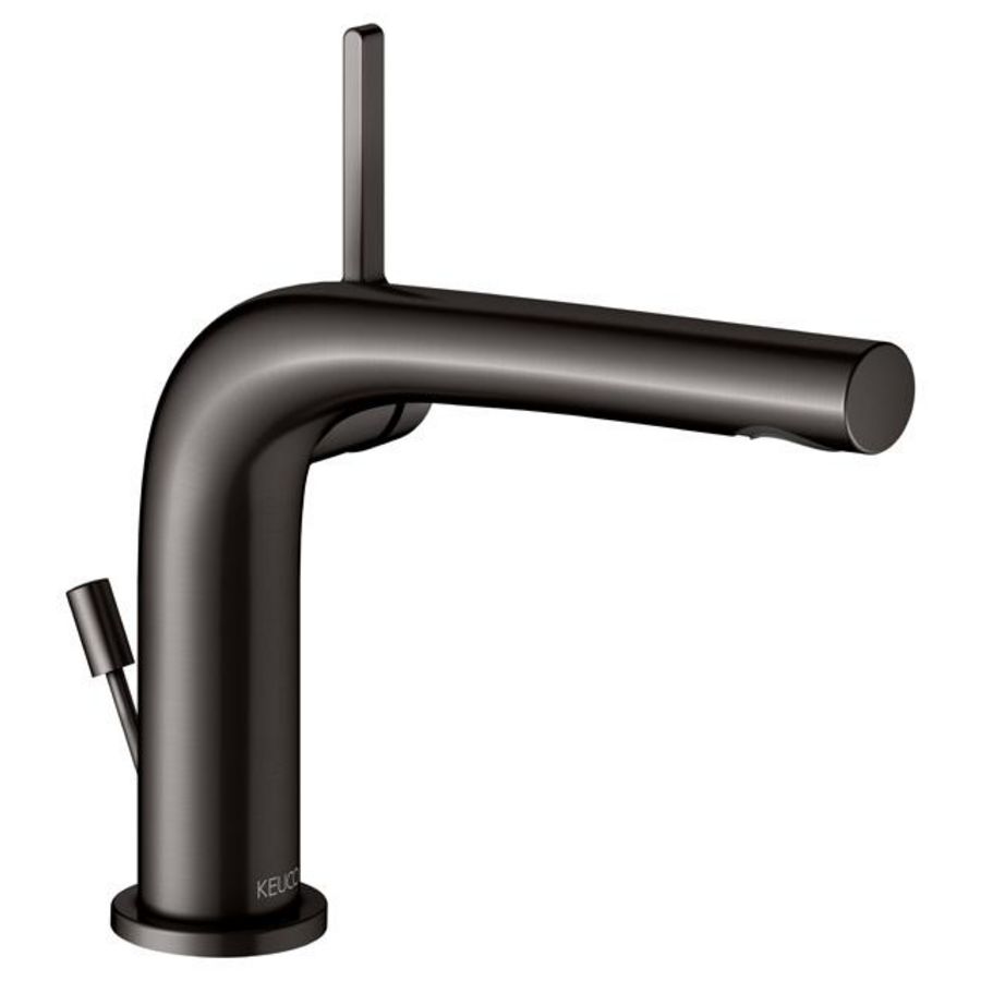 1-hendel wastafelmengkraan 120 trekstang afvoergarnituur titaanzwart