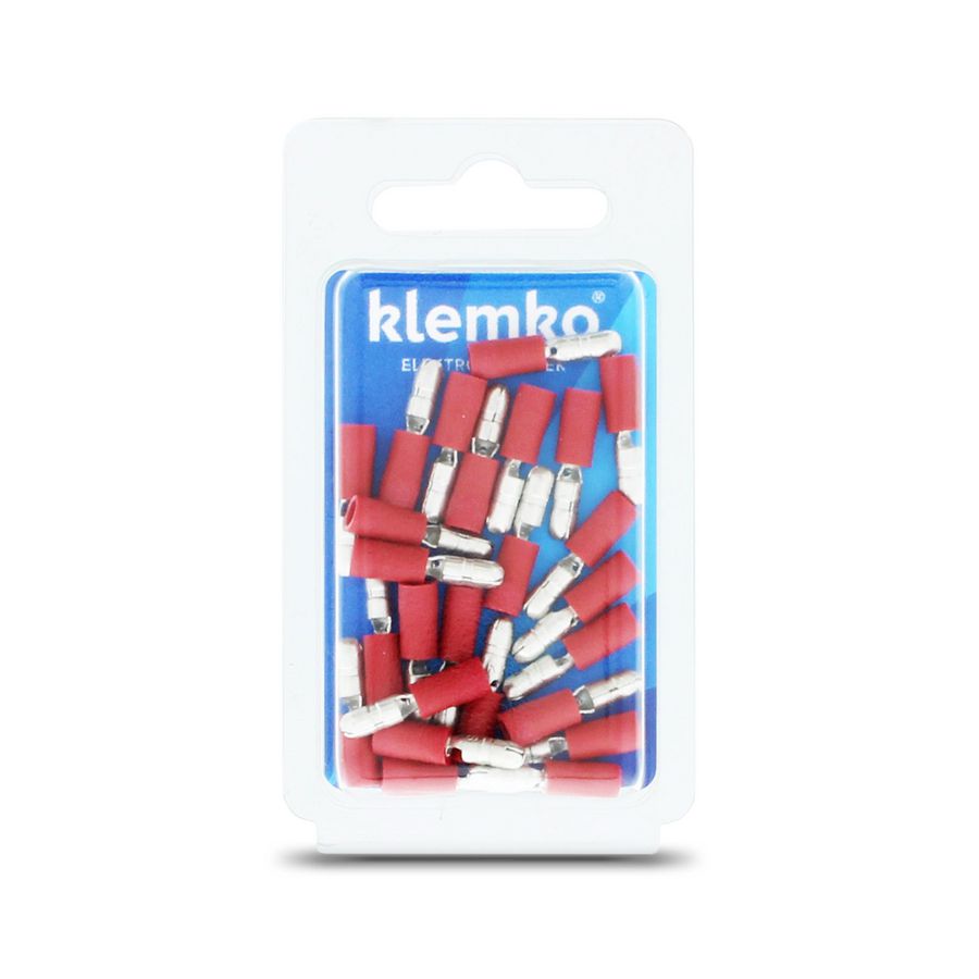 Blister a 25st. geisoleerde rondsteker 4mm 0,5-1,5mm² PVC