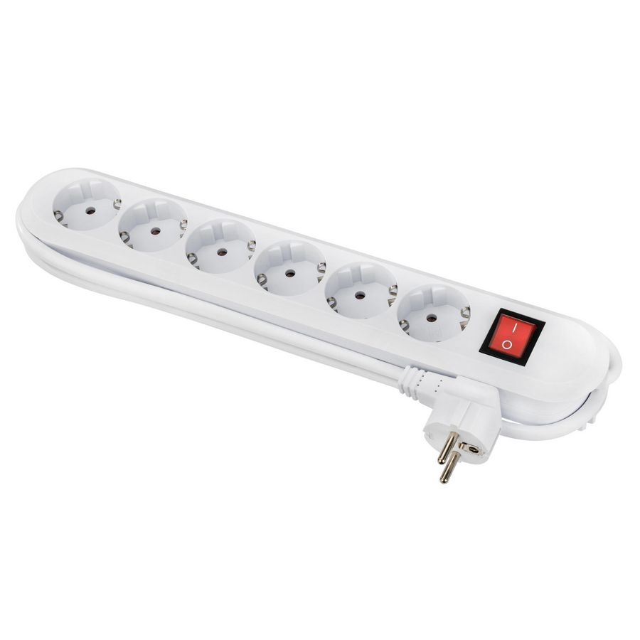 Smart 6x 230V RA + 1x schakelaar 3mmet RA stekker wit