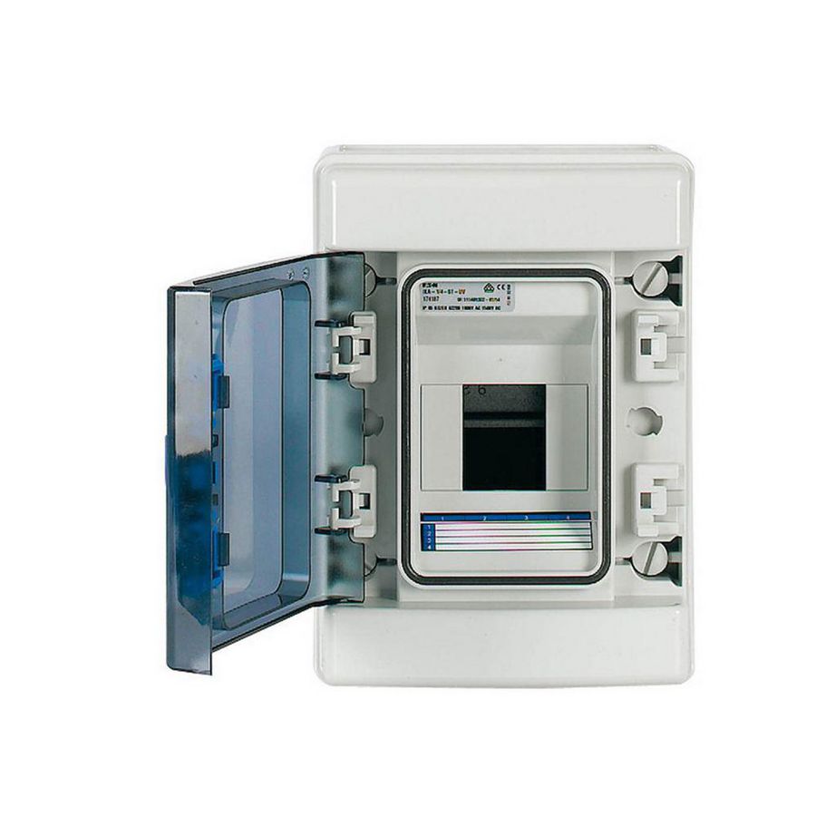 Inst.kast opb. IP65 1x4TE deur transp. abs basis VVE=12