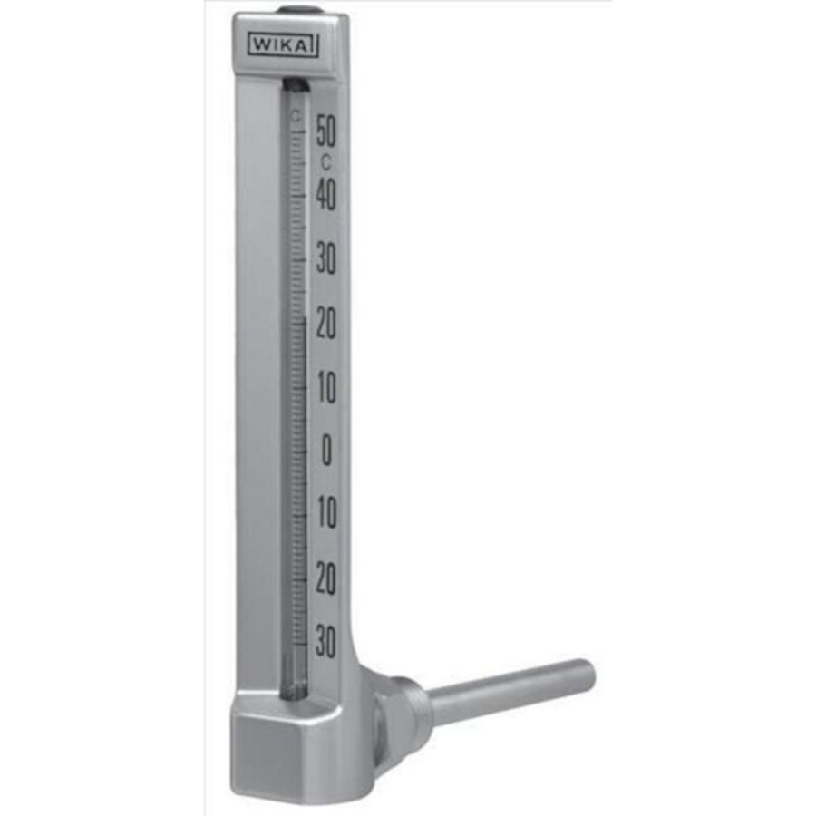 Staafthermometer haaks 150x36mm W3211 alu. -30°/+50°C insteekl. 63mm 1/2"bt.