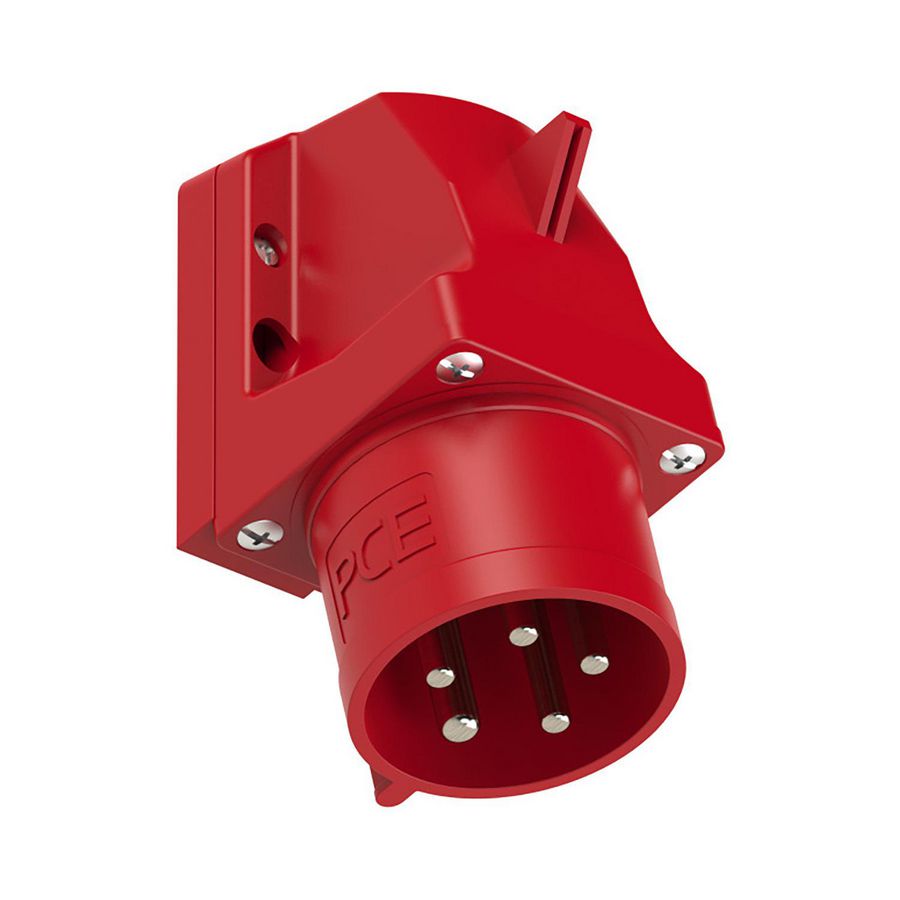 CEE opbouw toestelcontactdoos schuin 32A 5p 400V 6h FW rood IP44 fasenwissela