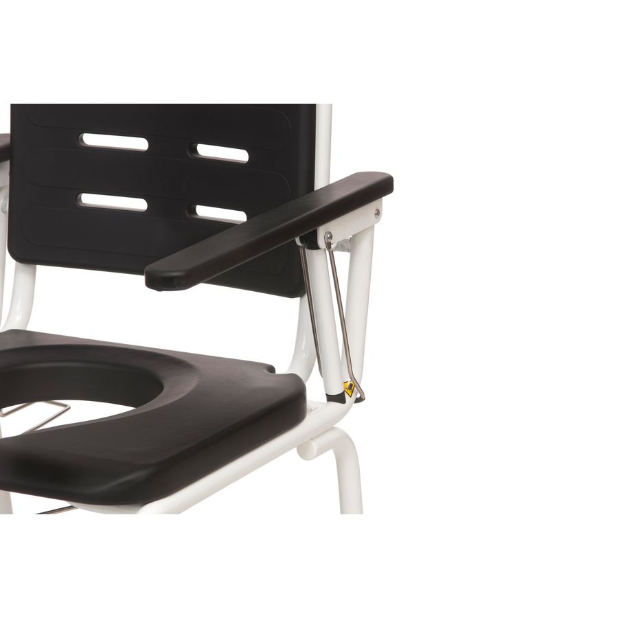 Vergrendeling tbv armleggers tbv combi douche toilet stoelen