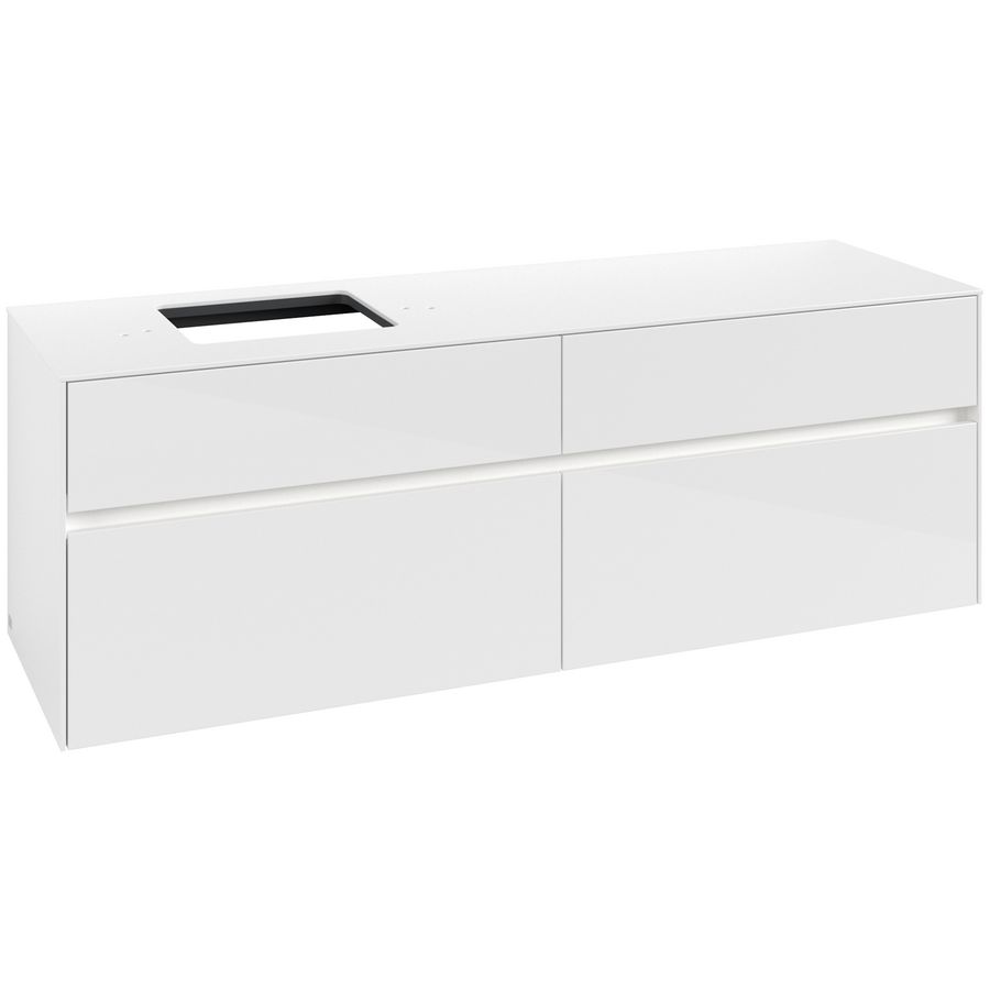 Wastafelonderkast Collaro 1600x548x500mm Glossy White C135B0DH