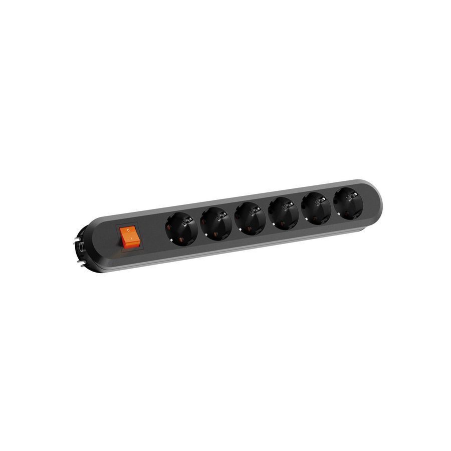 Smart 6x 230V RA + 1x schakelaar 3mmet RA stekker zwart