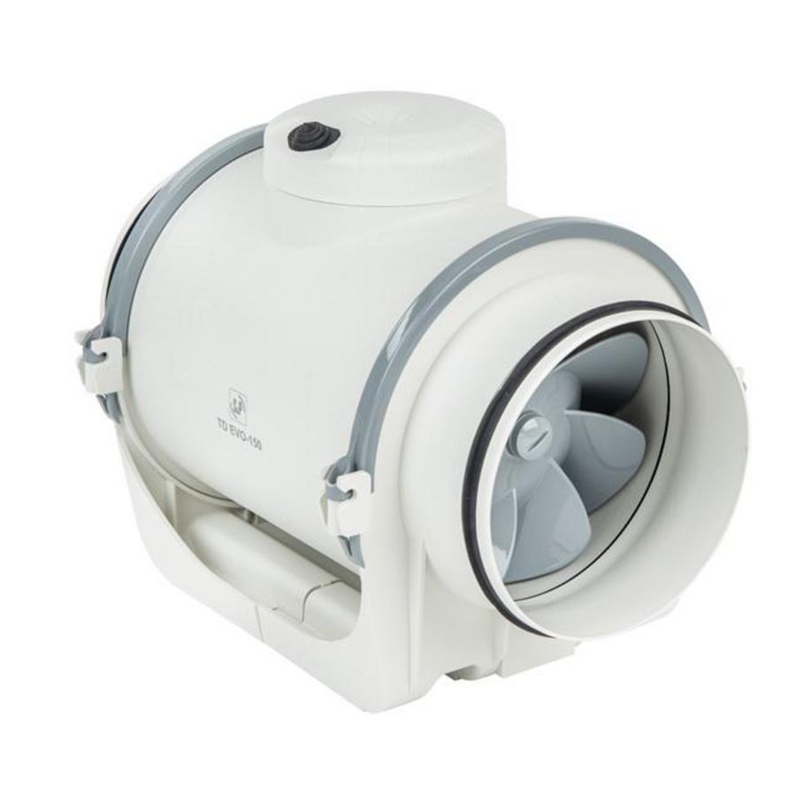 Buisventilator 160mm TD EVO-160VAR (230V) met ingebouwde toerenregelaar +nalooptimer +analoge ingang 0-10V