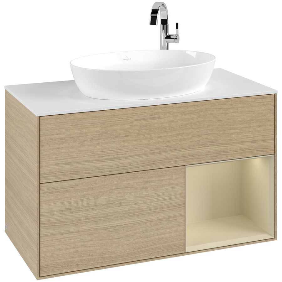 Wastafelonderkast Finion 1000x603x501mm Oak Veneer F901HJPC