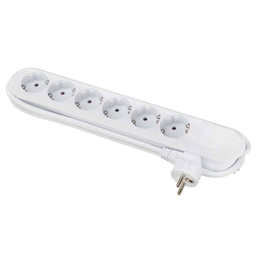 Smart 6x 230V RA 3mmet RA stekker wit