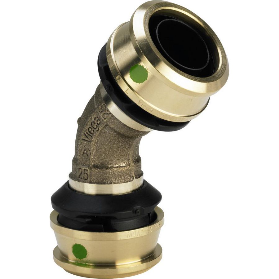 Bochtkoppeling 45° RAXOFIX pers 25x25mm silicium brons 5326