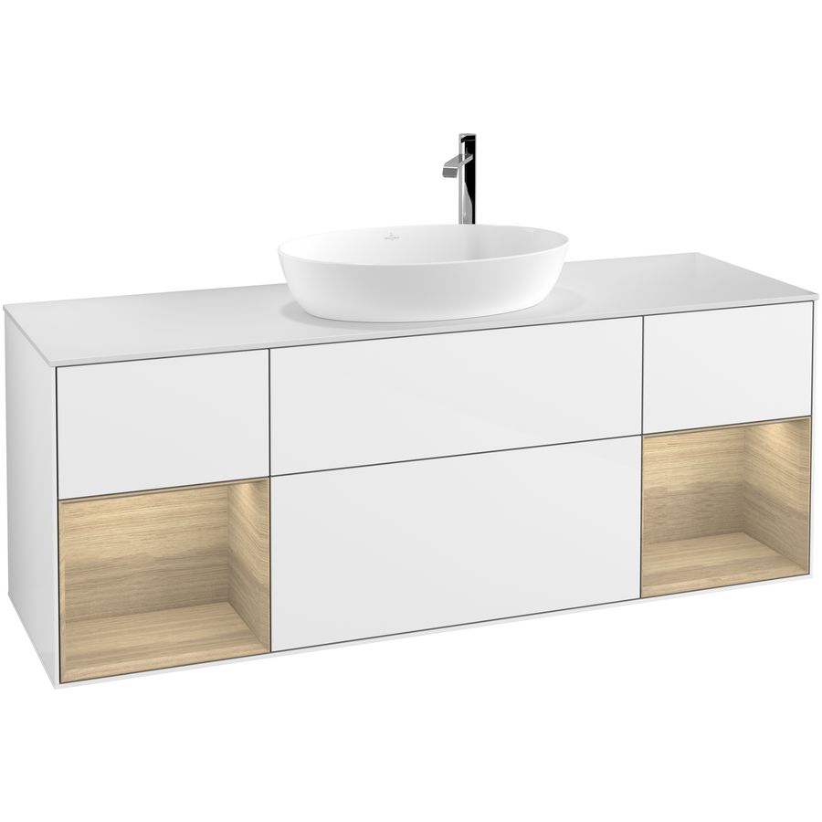 Wastafelonderkast Finion 1600x603x501mm G.White.L F981PCGF