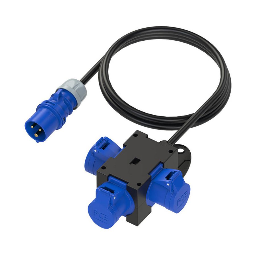 St.Anton verdeler 3x16/3/230 blauw onbeveiligd 1,5m 16/3/230