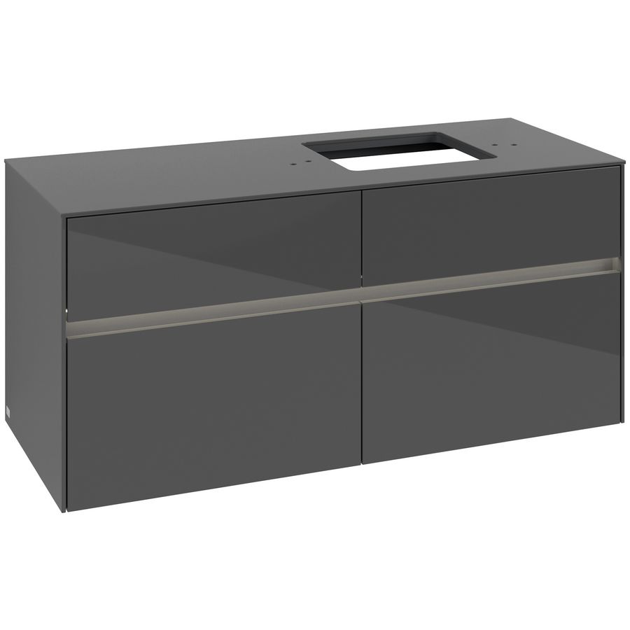 Wastafelonderkast Collaro 1200x548x500mm Glossy Grey C130B0FP