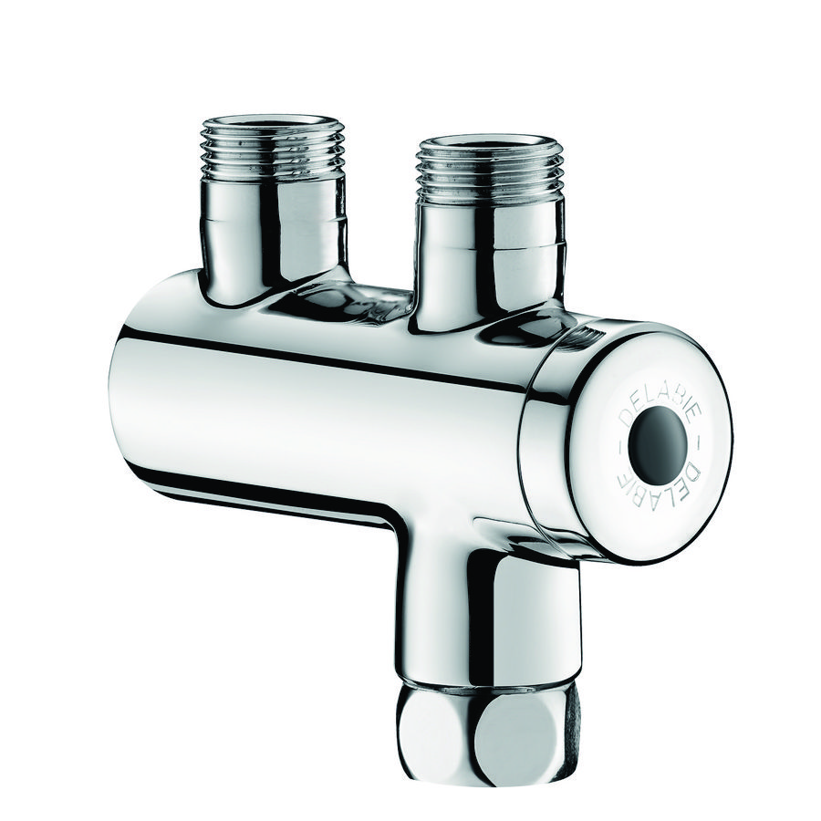 Onderb.thermost. 3/8" 2x bt. /1x bn. chroom