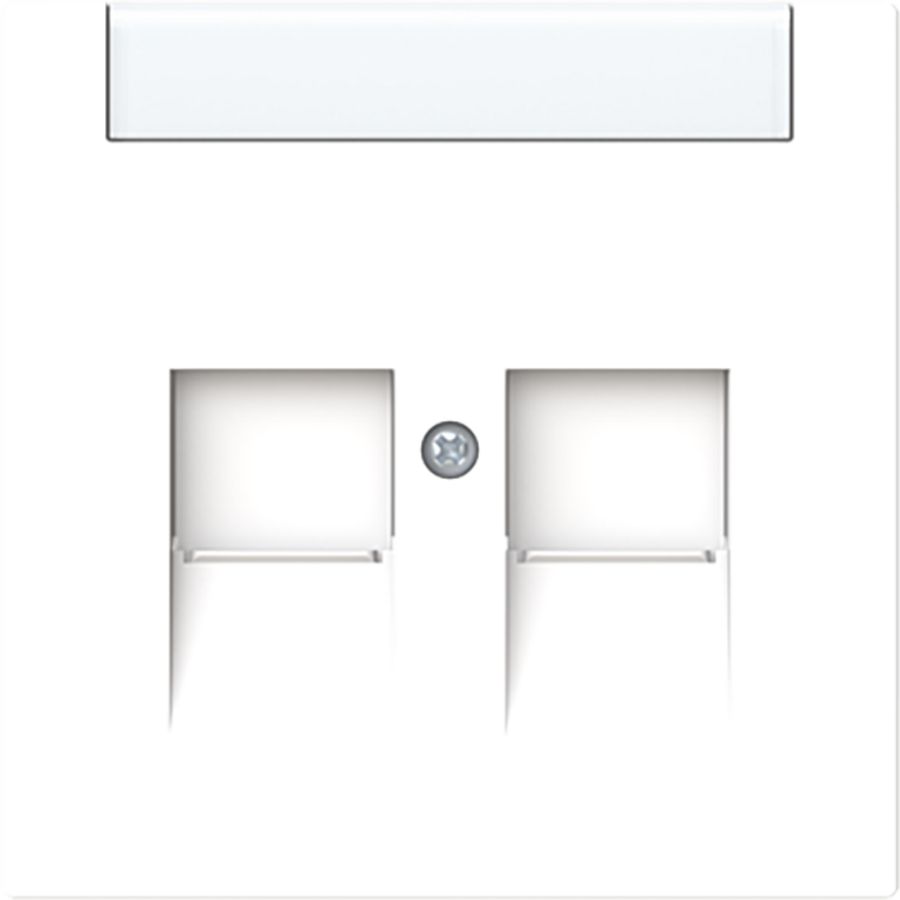 Centraalplaat 2 modular Jack connectors schuifjes art-matwit (1800-44M)