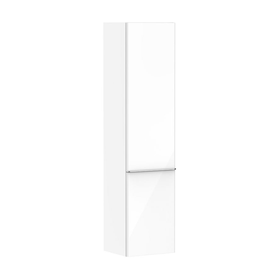 Hoge kast wit hoogglans 400/350 scharnieren links greepkleur chroom Xelu Q 54135000
