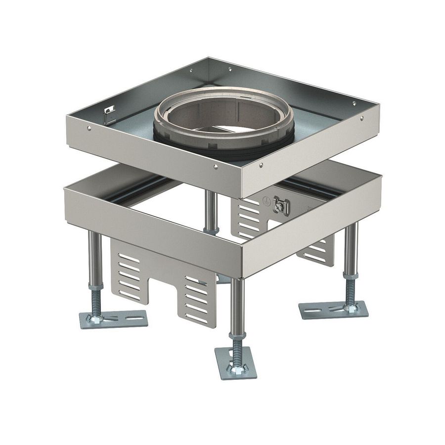 Vierkante cassette Tubus-deksel 199x199x105 rvs